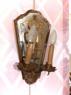 Klikněte pro detail zboží - Starý nástěnný svícen s leptaným zrcadlem